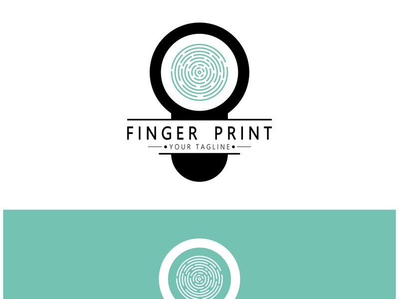 simple flat fingerprint logo,for security,identification,badge,emblem,business card,digital,vector
