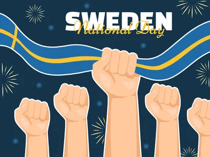 14 Sweden National Day Vector Illustration