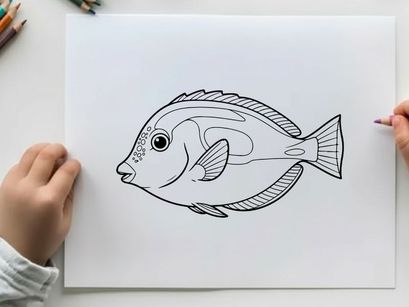 Stylized fish swimming vector illustration flat design