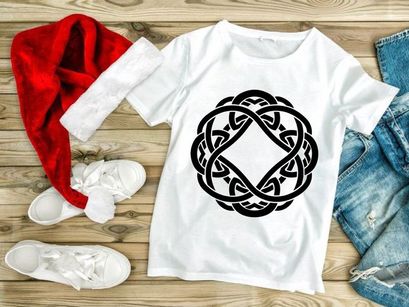 Celtic knot symbol black line art vector illustration design