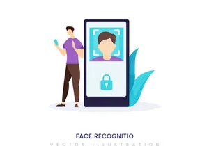 Face recognition vector illustration