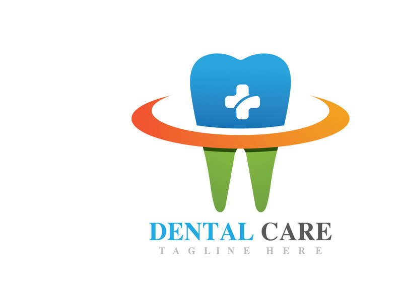 Dental care logo vector icon design