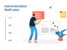 flat illustration Administration Staff Jobs online business marketing