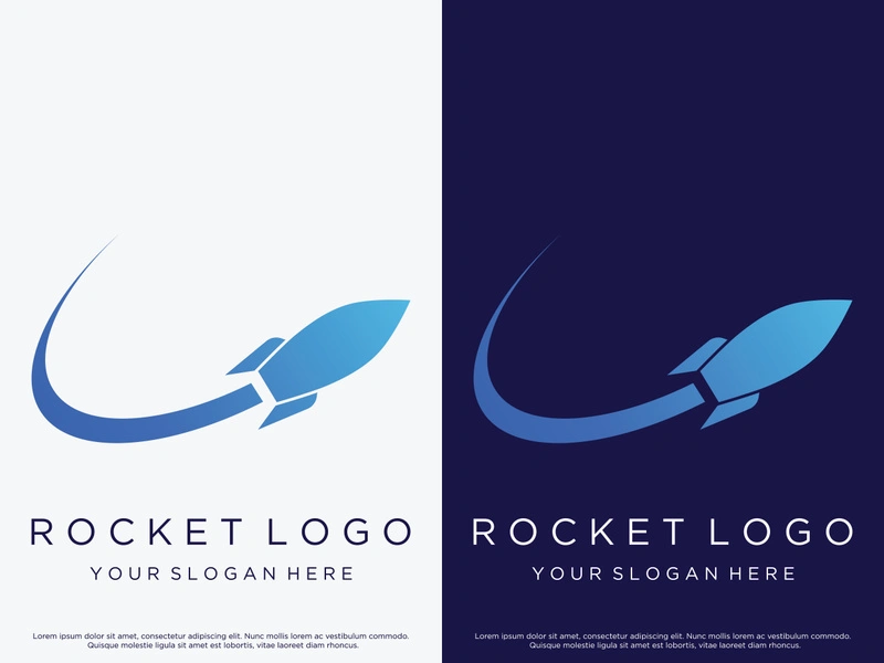 Creative and modern rocket logo,starship launch template.