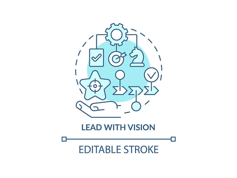 Lead with vision turquoise concept icon