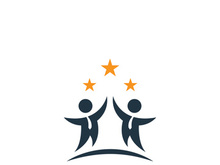 People star logo design to achieve a success or dream.