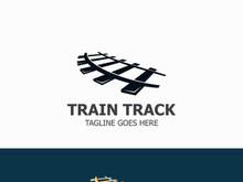 Train Track logo image design railway transportation template icon