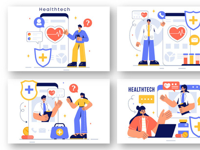 9 Health Tech Devices Illustration