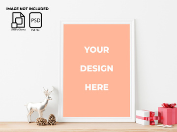 Christmas concept in a frame mockup preview picture