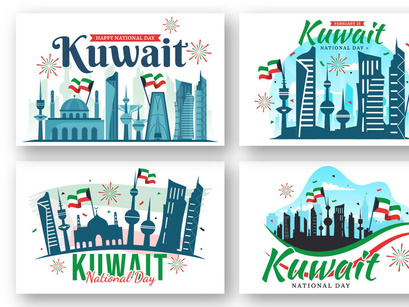 12 National Kuwait Day Illustration