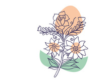 Line Art Flower, Canvas Print Decoration