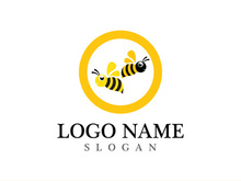 Bee logo vector icon illustration design
