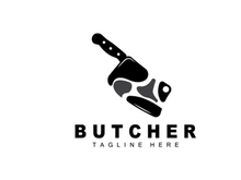 Butcher logo design, Knife Cutting Tool Vector Template, Product Brand Illustration