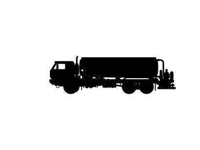 Silhouette of a large industrial truck with tanker trailer