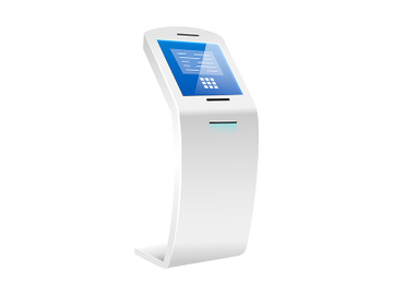 Automated teller machine realistic vector illustration preview picture
