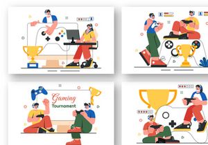 9 E-Sports Gaming Tournament Illustration