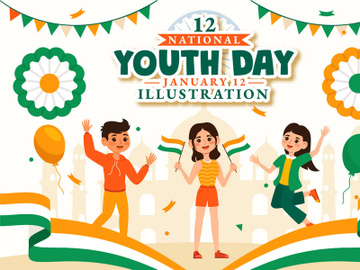 12 International Youth Day of India Illustration preview picture