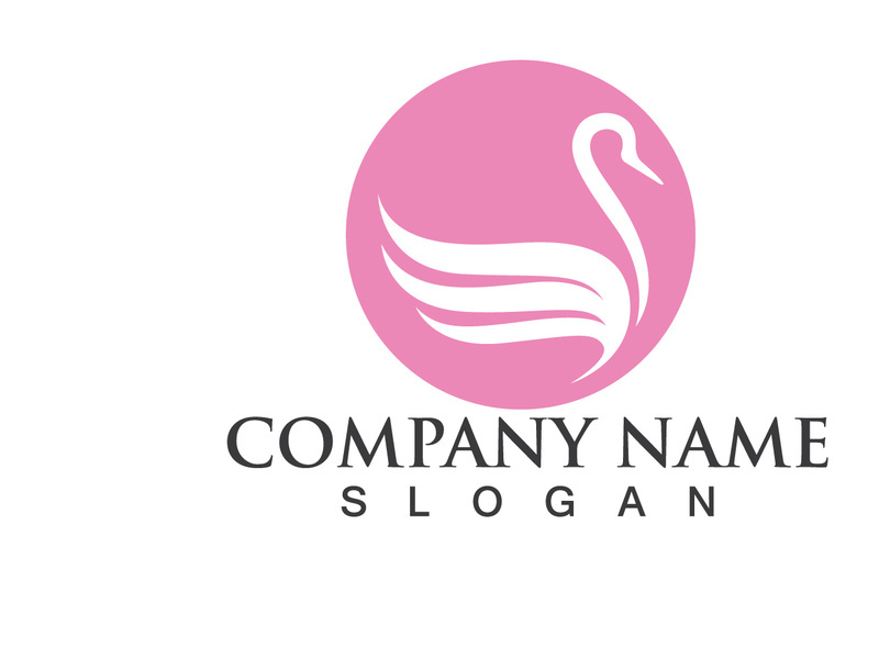 Swan Bird Love Symbol Logo Vector