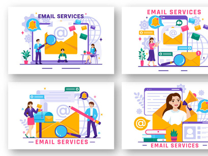 12 Email Service Illustration