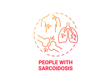 People with sarcoidsis red gradient concept icon preview picture