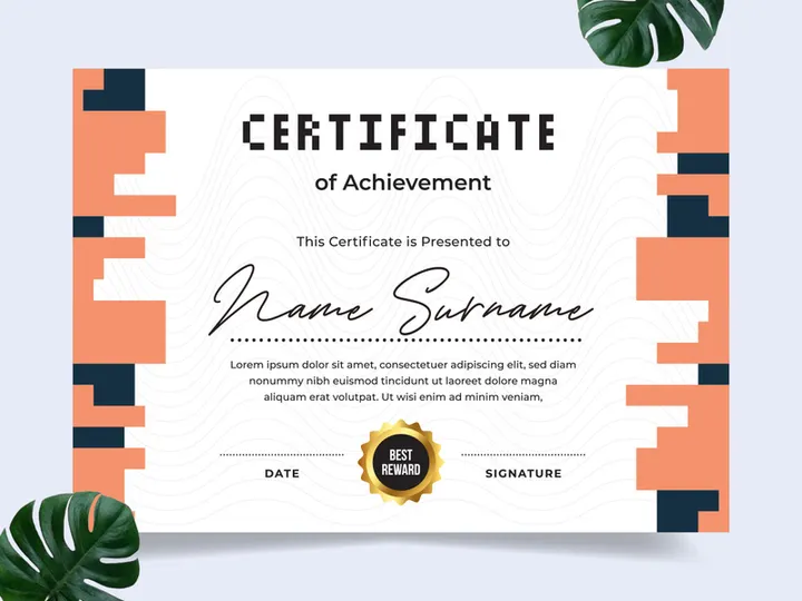 Modern certificate design template