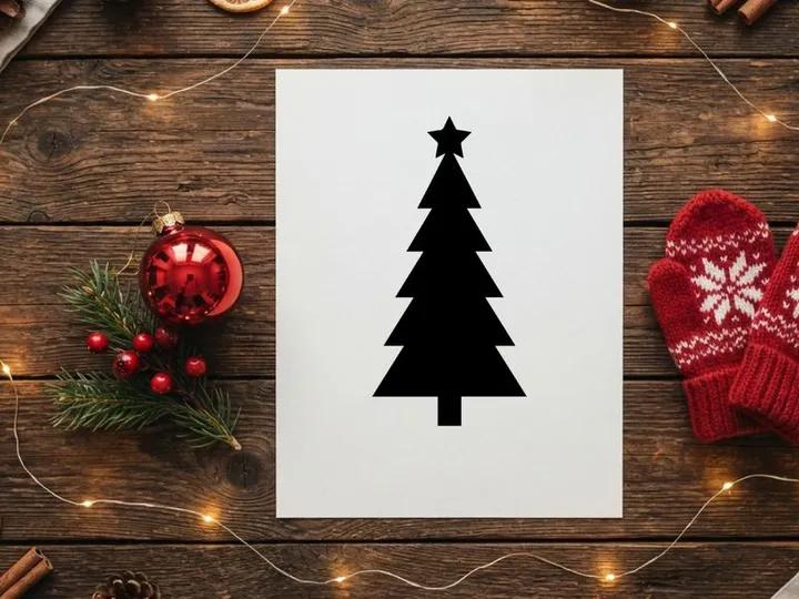 Stylized Christmas Tree with Star Topper for Holiday Celebrations