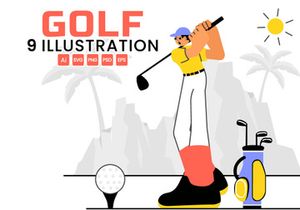 9 Golf Sport Illustration