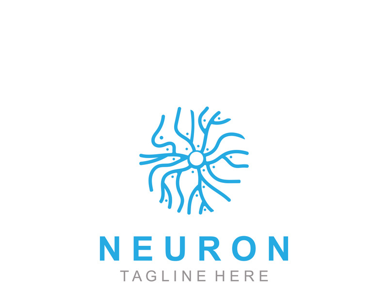 Neuron logo or nerve cell healthy abstract molecule illustration