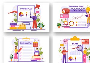 12 Business Plan Vector Illustration