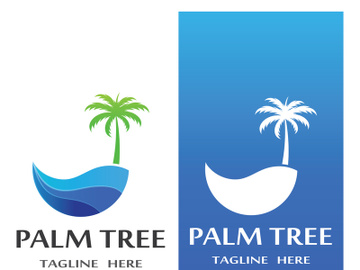 Palm tree summer logo design with creative ideas. preview picture