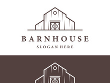 Logo design of organic farm house or barn or barn and animal farmhouse vintage.Vintage country logo.