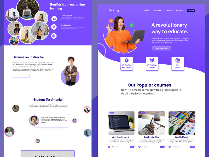 E- Learning Landing Page Ui