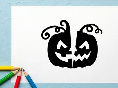 Halloween Jack-o'-lanterns with spooky faces for festive celebration