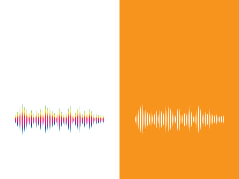 Sound waves logo background modern music vector image