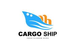 Cargo Ship Logo, Fast Cargo Ship Vector