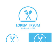 Creative spoon and fork logo.