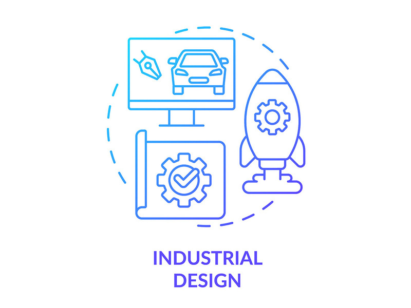 Industrial design blue gradient concept icon