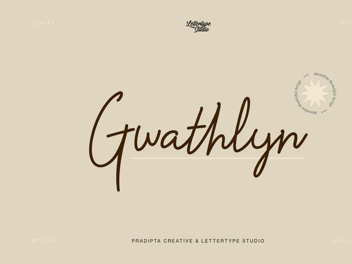 Gwathlyn Beauty Monoline Font