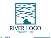 River Logo vector icon illustration design template