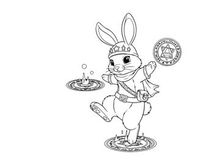 Easter bunny chef cooking vector illustration flat design