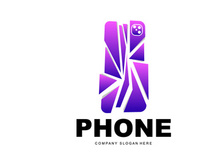 Smartphone Logo, Communication Electronics Vector, Modern Phone Design, For Company Brand Symbol