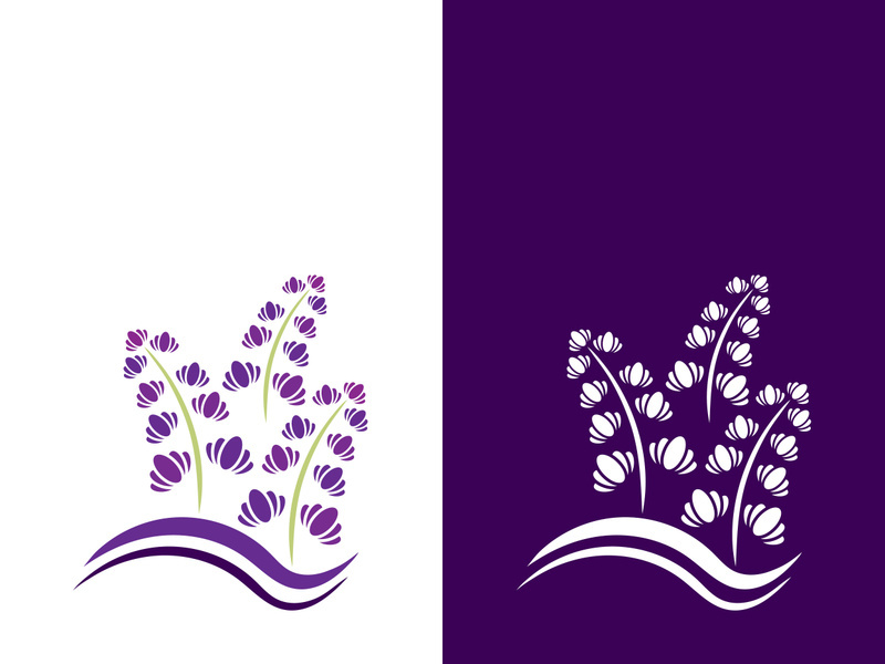 Fresh lavender flower logo vector flat design