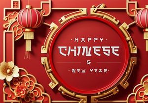 PSD 3d rendaring realistic chinese new year background bundles