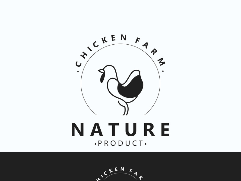 Chicken Farm logo design, animal icon for groceries, butcher shop, farmer market livestock template