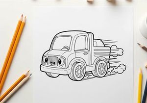 Vintage truck smoking vector illustration flat design