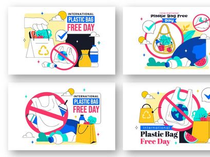 10 Plastic Bag Free Day Illustration