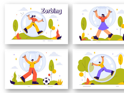 9 Bubble Bump Zorbing Sport Illustration