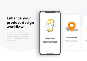 Taxi Driver Booking UI Kit for ADOBE XD