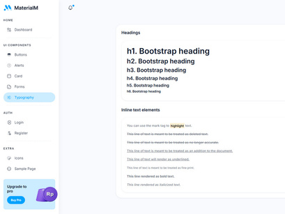 MaterialM Free Bootstrap Admin Dashboard Template