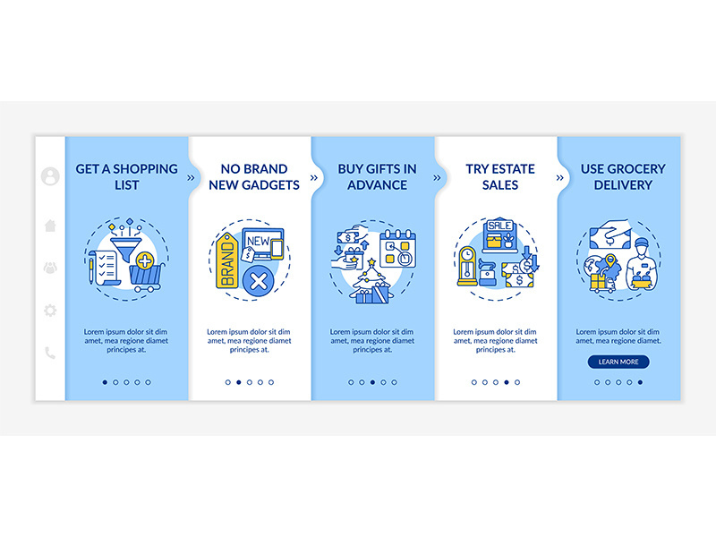 Smart shopping advices onboarding vector template